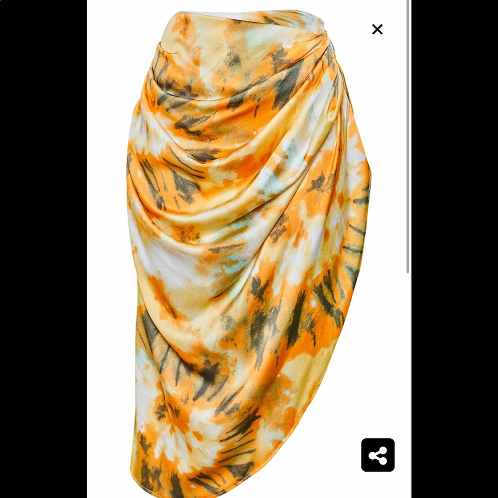 Ruched midi skirt